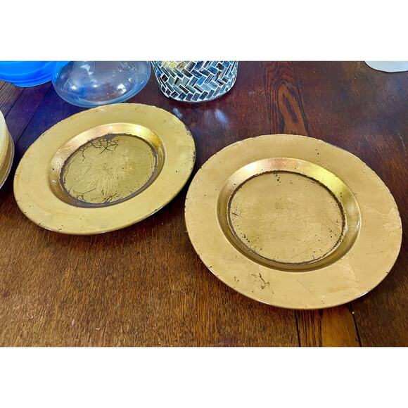 Z Gallerie Paramount Collection Chargers in Gold - Set of 2 - Picture 8 of 9